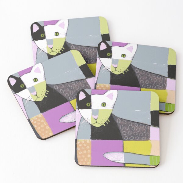 Artikelvorschau, Quilted Kitty: Lebendiger Patchwork-Katzen-Kunstdruck entworfen und verkauft von EdiesArts.