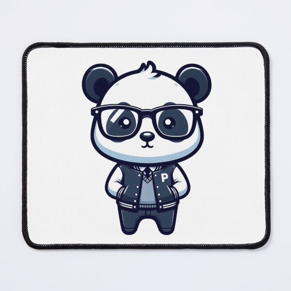 Item preview, Panda in Varsity Jacket and Glasses – Confident Campus Style designed and sold by Confuzz1ed.