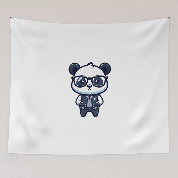 Item preview, Panda in Varsity Jacket and Glasses – Confident Campus Style designed and sold by Confuzz1ed.
