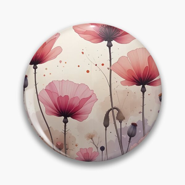 Item preview, Vintage Watercolor Pink Poppies designed and sold by AOCollections.
