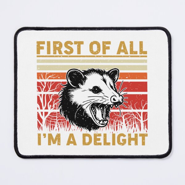 Item preview, First of All I Am Delighted Opossum Shirt – Funny Retro Possum Meme Tee designed and sold by LessIsLoud.