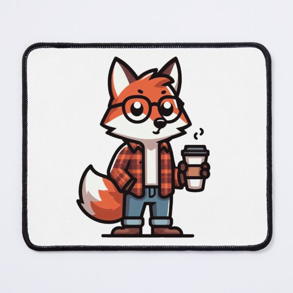 Item preview, Hipster Fox in Flannel with Coffee – Trendy Animal Design designed and sold by Confuzz1ed.