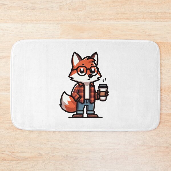 Item preview, Hipster Fox in Flannel with Coffee – Trendy Animal Design designed and sold by Confuzz1ed.