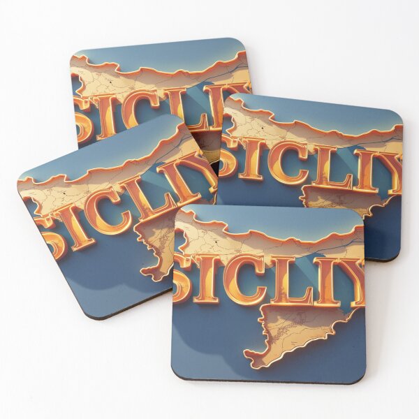 Item preview, Sicily Map Art – Golden Island Pride designed and sold by Creative Design Studio.