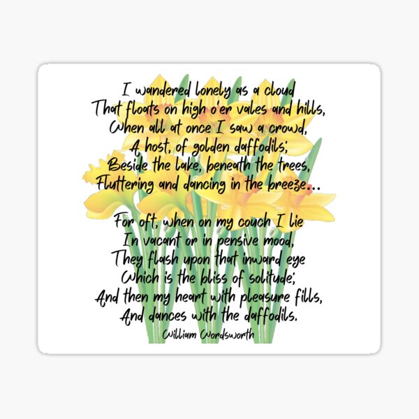 Item preview, I wandered lonely as a cloud - daffodils - Wordsworth (COMPLETE) designed and sold by stella literarium.
