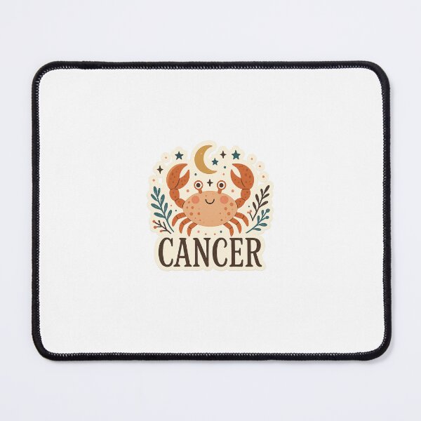 Item preview, Cancer Zodiac Sticker – Whimsical Crab Design with Celestial and Floral Accents designed and sold by alexiasmon.