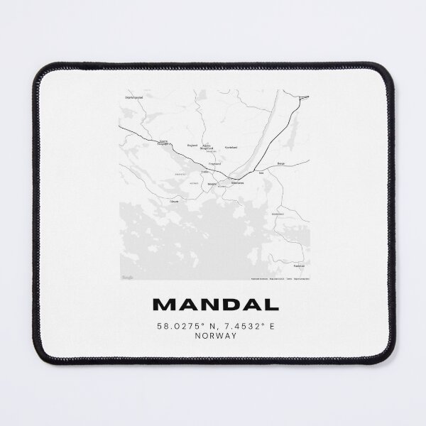 Item preview, Mandal Norway Minimal Map | Coastal City Travel Print designed and sold by RM-Journey.