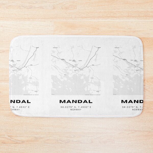 Item preview, Mandal Norway Minimal Map | Coastal City Travel Print designed and sold by RM-Journey.
