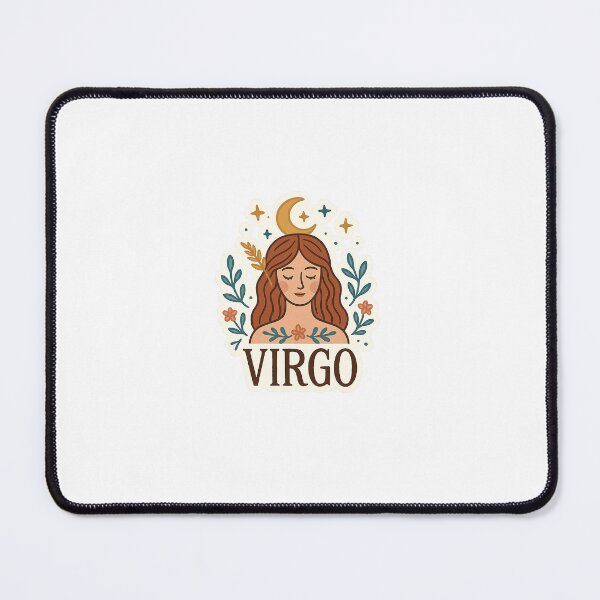 Item preview, Virgo Zodiac Sticker – Earthy Maiden Design with Celestial and Floral Details designed and sold by alexiasmon.
