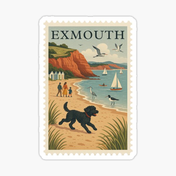 Item preview, Exmouth Beach Travel Stamp designed and sold by RebelCactusStore.