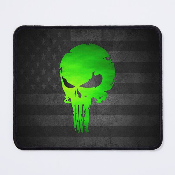 Item preview, Neon Green Skull on Blackout American Flag – Grunge Tactical Art designed and sold by artistwill.