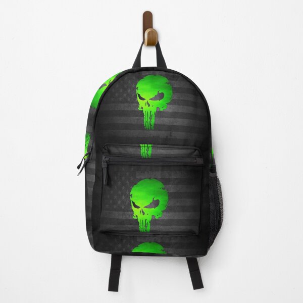 Item preview, Neon Green Skull on Blackout American Flag – Grunge Tactical Art designed and sold by artistwill.