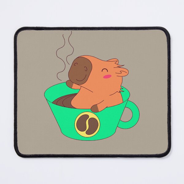 Item preview, Cafebara – Cute Cartoon Capybara Bathing in Coffee Cup designed and sold by EmeraldeaArt.