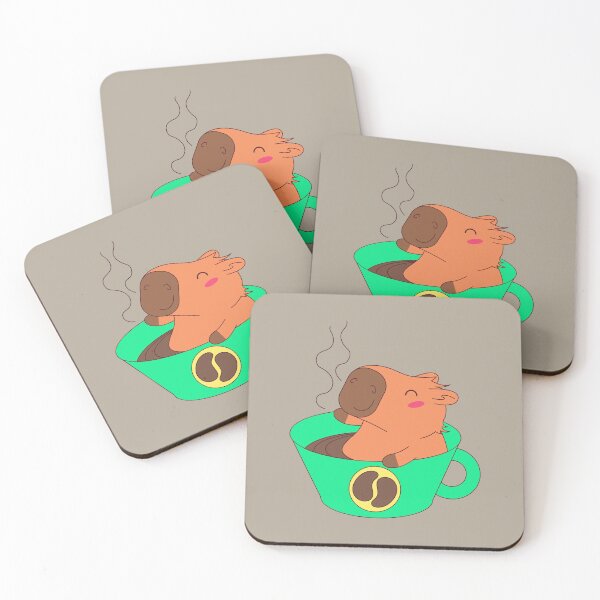 Item preview, Cafebara – Cute Cartoon Capybara Bathing in Coffee Cup designed and sold by EmeraldeaArt.