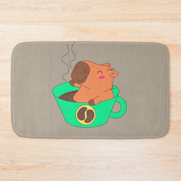 Item preview, Cafebara – Cute Cartoon Capybara Bathing in Coffee Cup designed and sold by EmeraldeaArt.