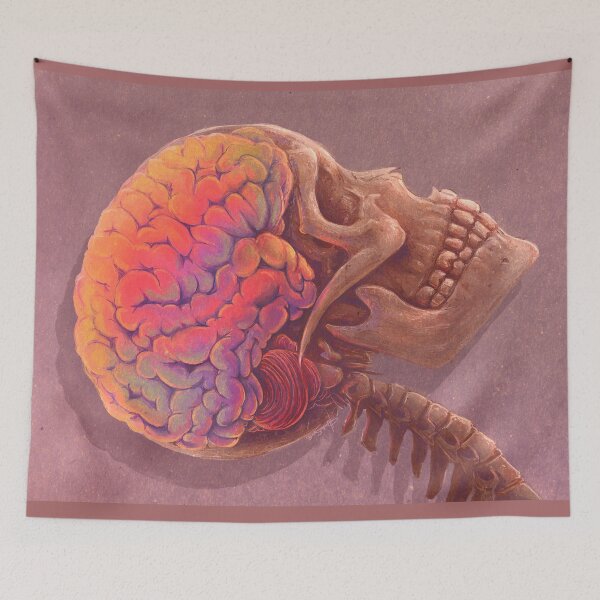 Item preview, Rainbow Brain Skull Thoughts Art designed and sold by LovelyCalluna.