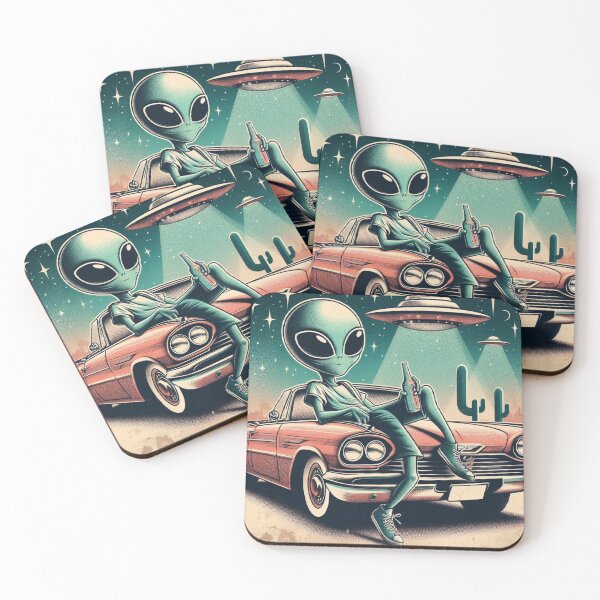 Item preview, Cruisin' Alien on Retro Car designed and sold by ArtMrSng.