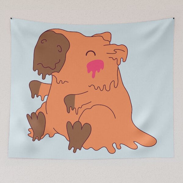 Item preview, Melting Chocolate Capybara – Cute Cartoon Animal designed and sold by EmeraldeaArt.