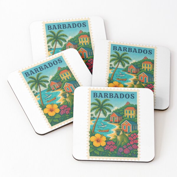 Item preview, Barbados Travel Stamp designed and sold by RebelCactusStore.