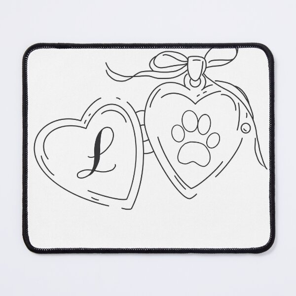 Item preview, Heart Locket with Initial “L” – Minimalist Line Art Sticker designed and sold by Tiny Tails Studio.