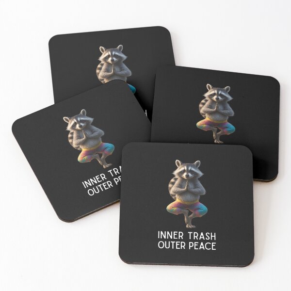 Item preview, Raccoon yoga – funny trash panda meditating in tree pose designed and sold by SoulOfTrees.