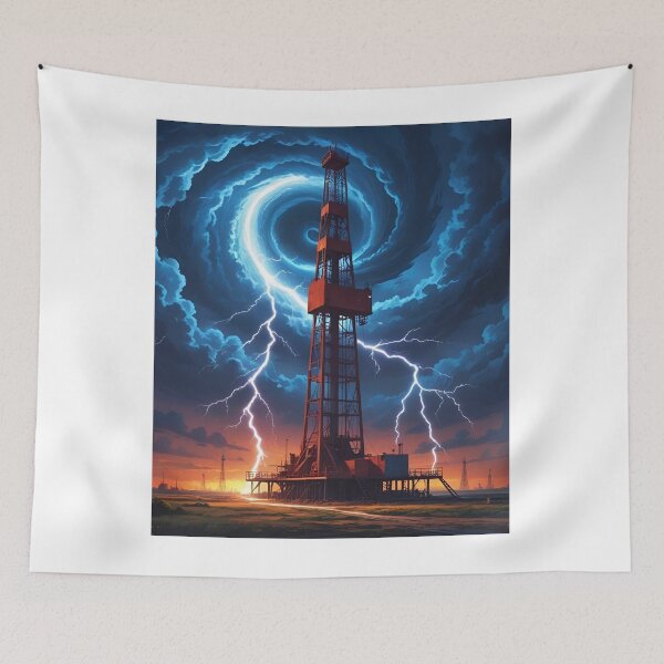 Item preview, “Storm on the Rig” – Lightning Strikes the Oilfield designed and sold by PatriotFlash.