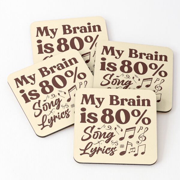 Item preview, Copy of Humor vintage design  ,My brain is 80% song lyrics - music lover designed and sold by Fokma.
