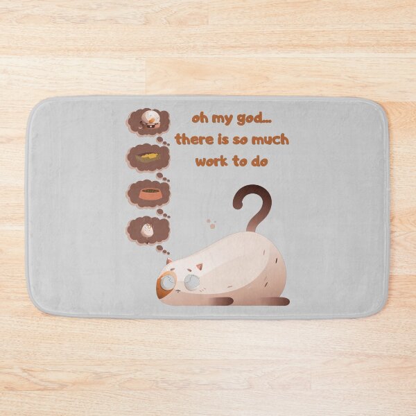 Item preview, Lazy Cat Overwhelmed by Work – Funny Procrastination Art designed and sold by SmyrnaArtGalery.