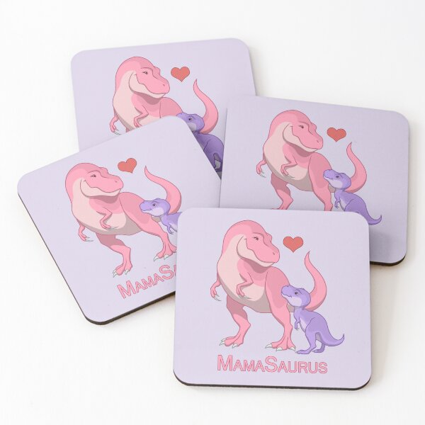 Item preview, Pink MamaSaurus Mother & Purple Baby T-Rex Dinosaurs designed and sold by csforest.