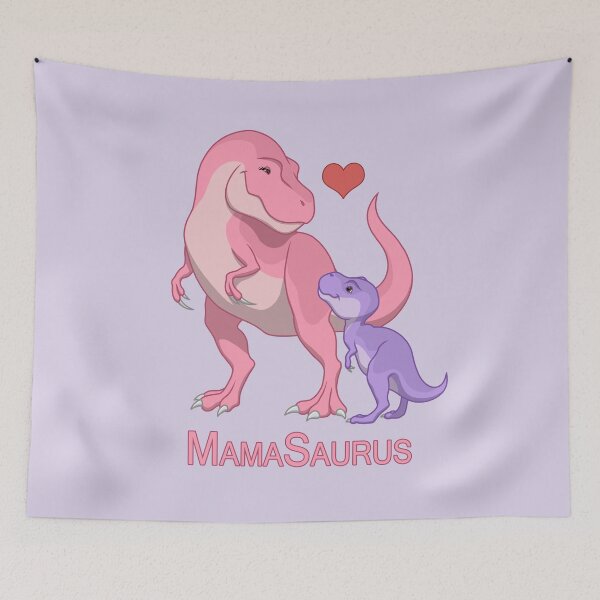 Item preview, Pink MamaSaurus Mother & Purple Baby T-Rex Dinosaurs designed and sold by csforest.