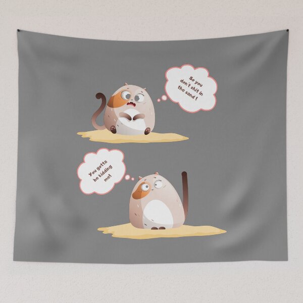Item preview, Sarcastic Cat Duo – Litter Box Comic Art designed and sold by SmyrnaArtGalery.