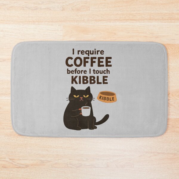 Item preview, Coffee First – Funny Black Cat & Kibble Quote designed and sold by SmyrnaArtGalery.