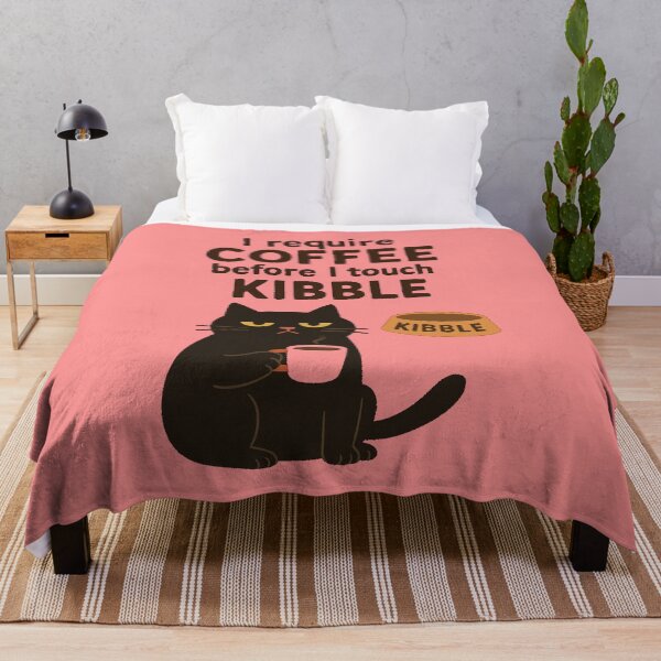 Item preview, Coffee First – Funny Black Cat & Kibble Quote designed and sold by SmyrnaArtGalery.