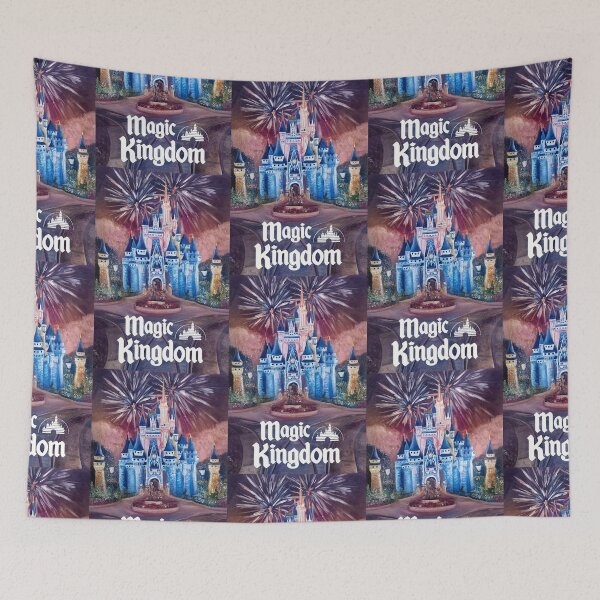 Item preview, Magic Kingdom w/ Text – Fireworks Oil Painting designed and sold by larrypnts.