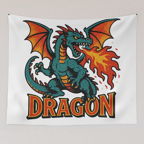 Item preview, Raging Flames Retro Ragon designed and sold by JonelleTshirts.