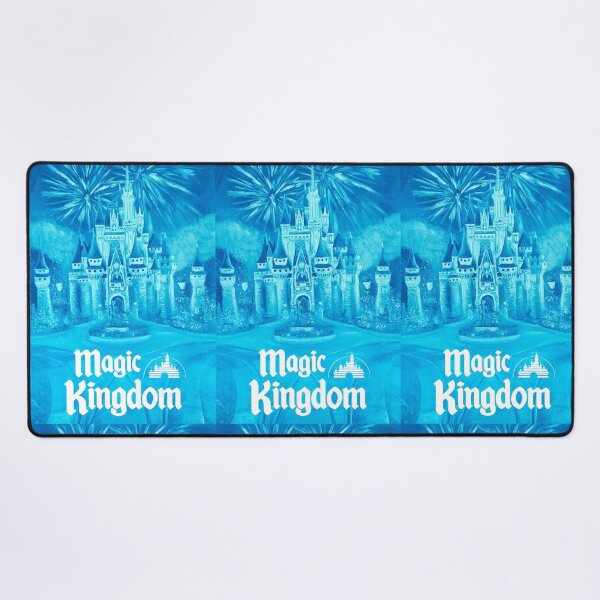 Item preview, Blue High Contrast Magic Kingdom w/ Text – Fireworks Oil Painting designed and sold by larrypnts.