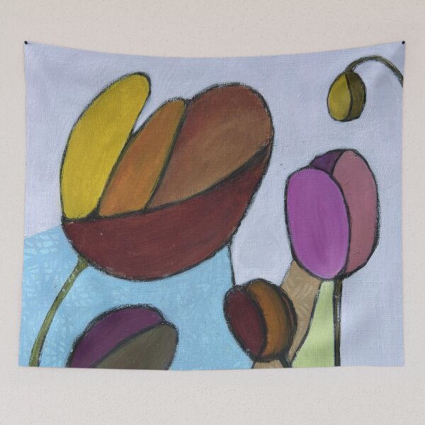 Item preview, Two Lips, One Heart: Floral Heartbeat abstract designed and sold by EdiesArts.