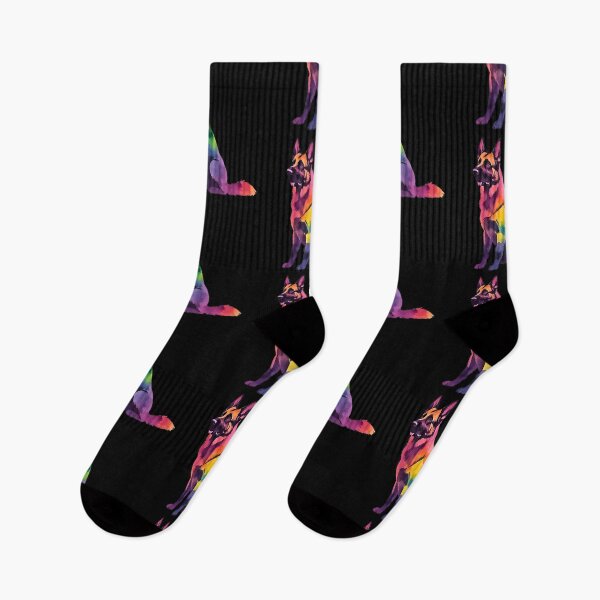 Item preview, Rainbow Sponge Watercolor German Shepherd Art – Vibrant Dog Lover Design designed and sold by Fredster1966.
