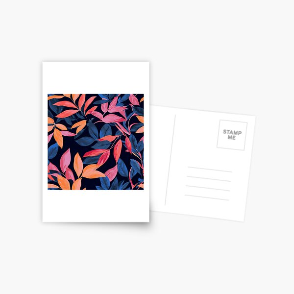 Item preview, Fantasy Fairytale Leaves In Midnight Blue, Pink, Peach designed and sold by DEC02.