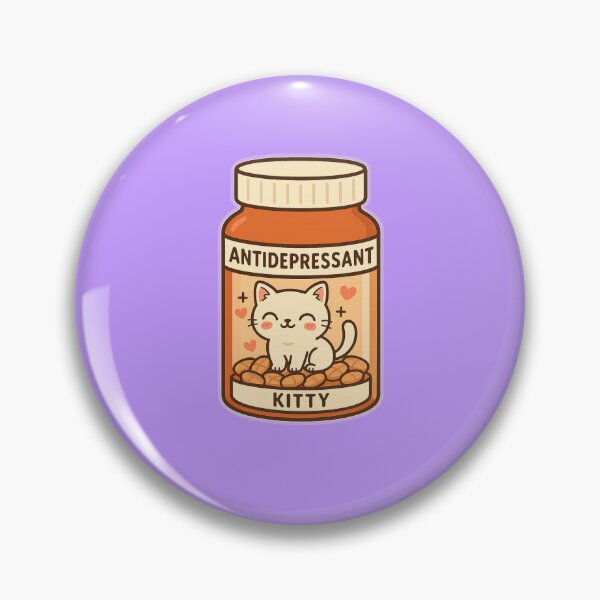 Item preview, Cute antidepressant kitty  designed and sold by ChibicrittersCo.