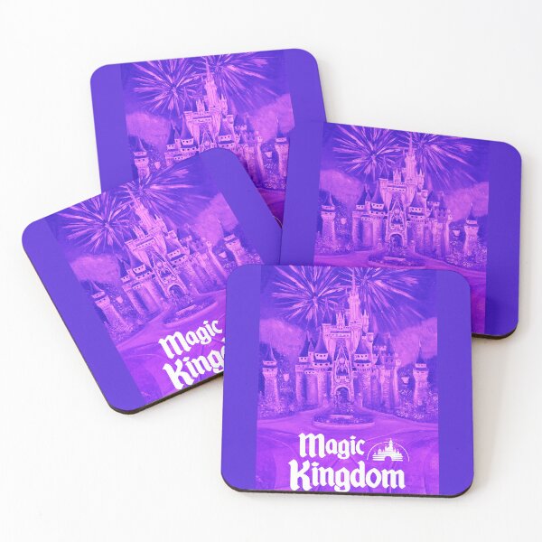 Item preview, Purple High Contrast Magic Kingdom w/ Text – Fireworks Oil Painting designed and sold by larrypnts.