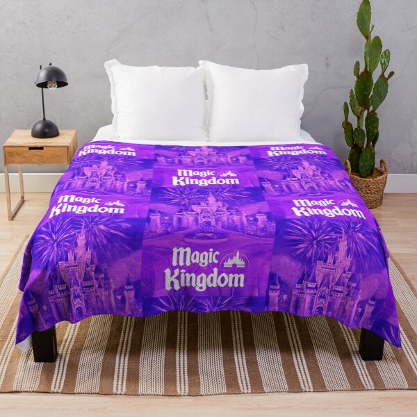 Item preview, Purple High Contrast Magic Kingdom w/ Text – Fireworks Oil Painting designed and sold by larrypnts.