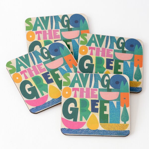 Item preview, Saving the Green Eco Typography Art designed and sold by dawnleblanc55.