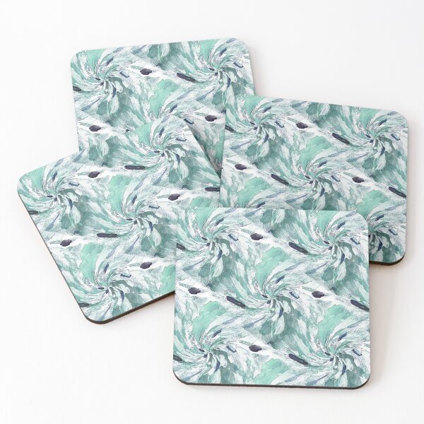 Item preview, Soft Loose Blossom Abstract Pattern in Aqua designed and sold by Artistestella.