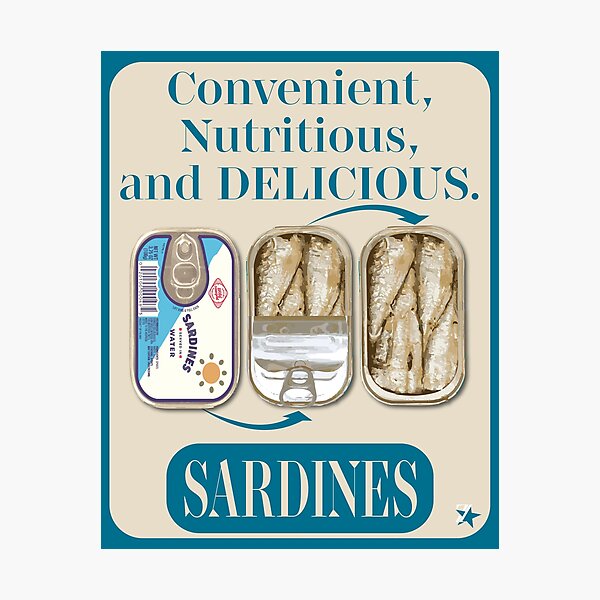 Item preview, Vintage Sardine Ad designed and sold by zaveldesigns.