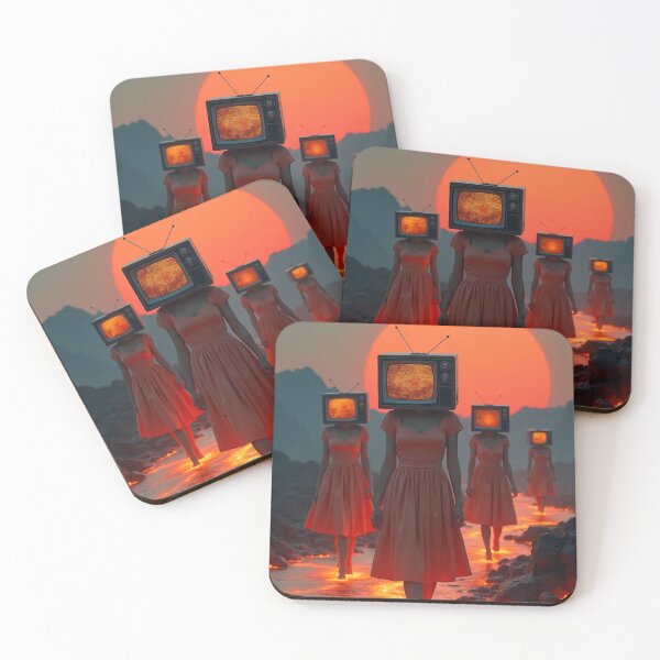 Item preview, TV Head Girls | Surreal Lava Dreamscape Retro Art designed and sold by WHITE FLAME PRINTS.