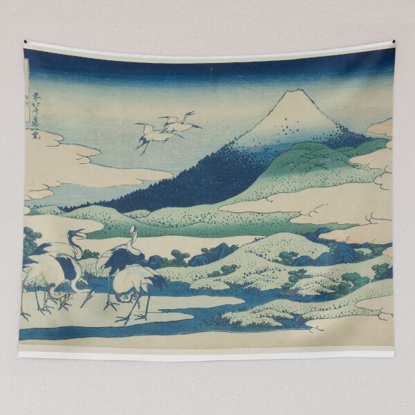 Item preview, Celestial Crane in Blue and White – Chinese-Inspired Art Print designed and sold by Cat-and-Panda.