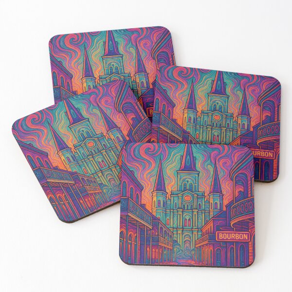 Item preview, Vibrant Psychedelic New Orleans Art | Colorful Jazz City Poster | Trippy French Quarter Vibes | Music Festival Wall Decor designed and sold by PaintedPixels01.