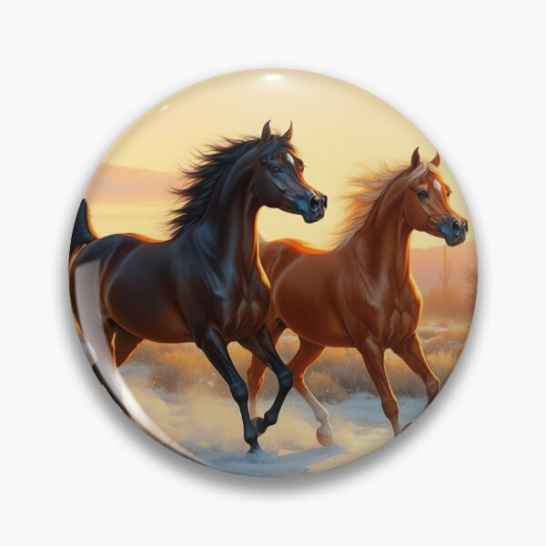 Item preview, Bay and Chestnut Arabians Running in the Desert in Winter designed and sold by csforest.