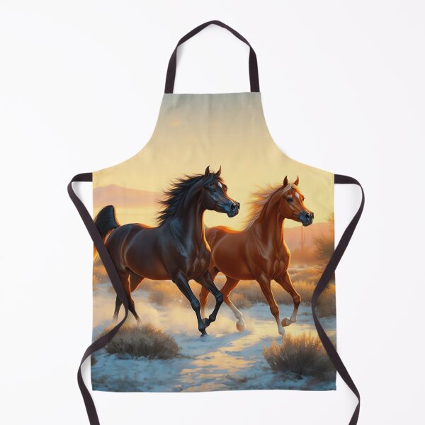 Item preview, Bay and Chestnut Arabians Running in the Desert in Winter designed and sold by csforest.
